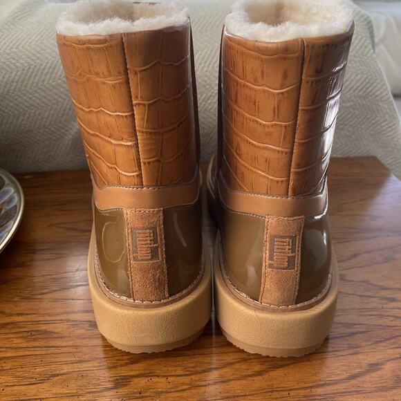 FitFlop Women’s Elin Honey Brown Suede Ankle Boots AP3-592 Size 8.5 - Picture 3 of 6